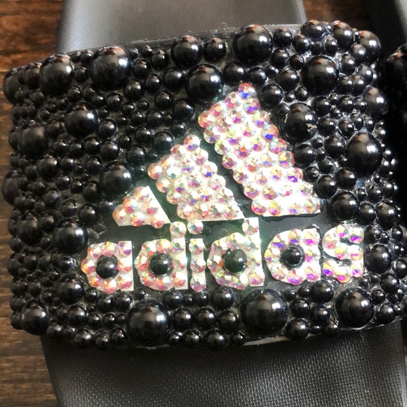 Bedazzled Adidas Slides - Picture 3 of 10